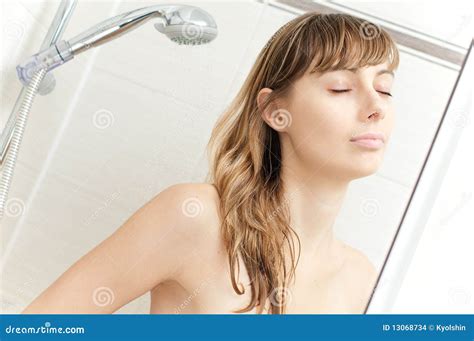 Young girl taking shower stock photo. Image of caucasian - 13068734
