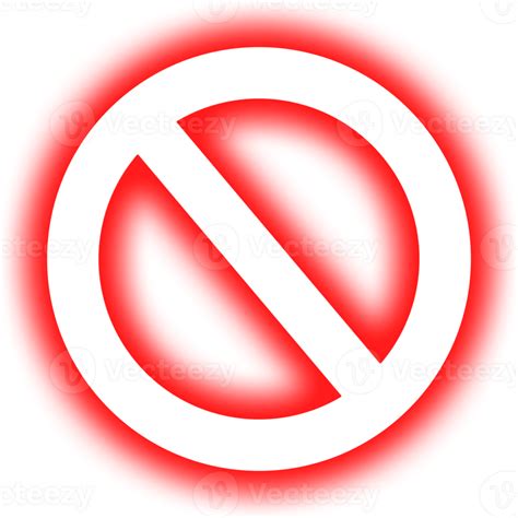 Transparent neon bright red stop sign 23982404 PNG