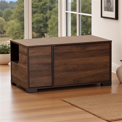 Archie & Oscar™ Valour 2-Door Cat Litter Box Cover House in Walnut ...