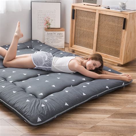 Grey Triangle Japanese Floor Futon Mattress, Tatami Floor Mat Portable ...