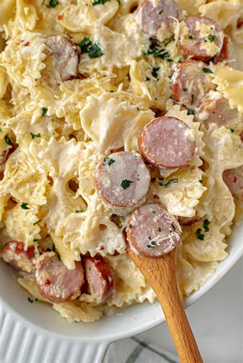 Sausage Alfredo Pasta Recipe- Shugary Sweets