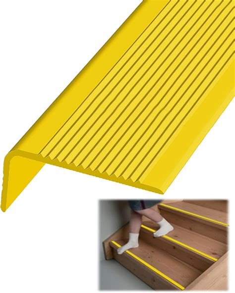 Amazon.com: L Shape Stair Edge Protector, Rubber Stair Treads Black PVC ...