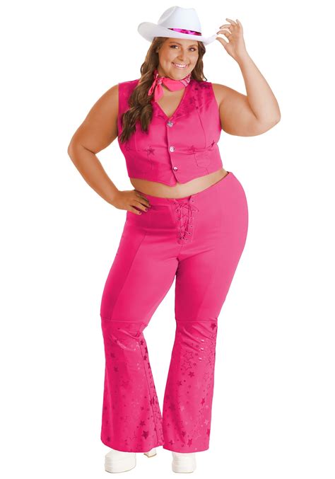 Women's Plus Size Pink Retro Cowgirl Costume | Plus Size Costumes