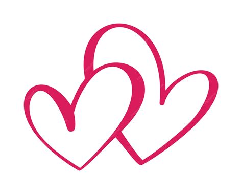 Premium Vector | Heart two love sign Icon on white background Romantic ...