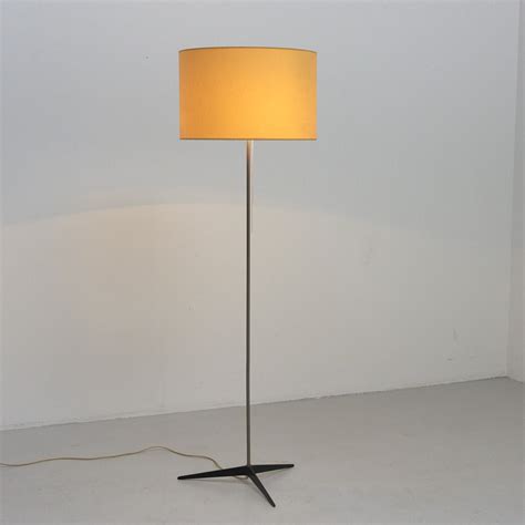 Yellow floor lamp with 3-star foot, 1960s | #99517
