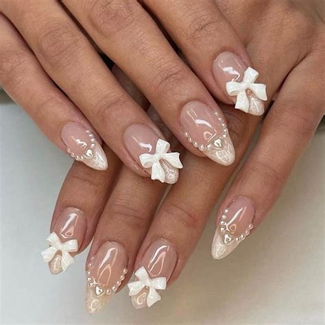 Amazon.com: 24Pcs White French Tip Press on Nails Short Almond Fake ...