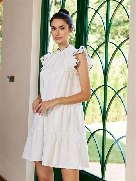 Buy URBANIC White Ruffled Tiered A Line Dress - Dresses for Women 19599872 | Myntra