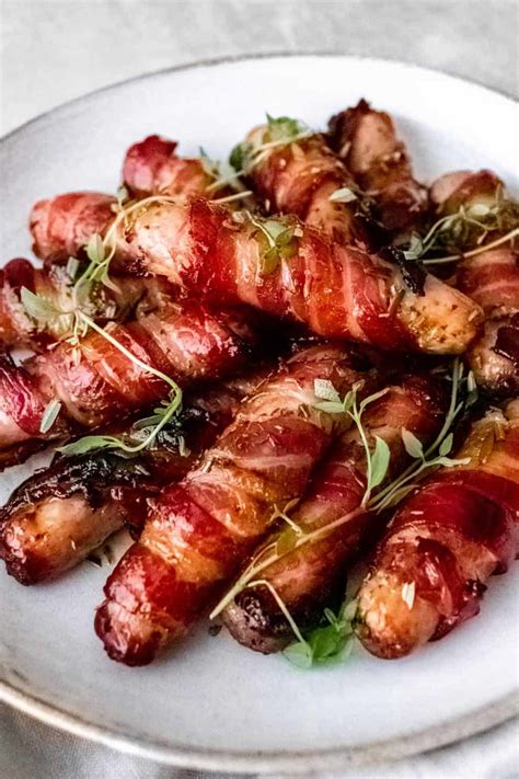 Sausages Wrapped In Bacon | The Real Food Geek