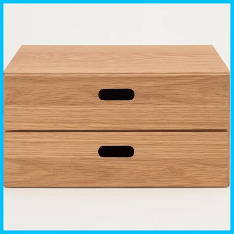 Muji Stucking chest oak half drawer 2-drawers W37 x D28 x H18.5cm Japan ...