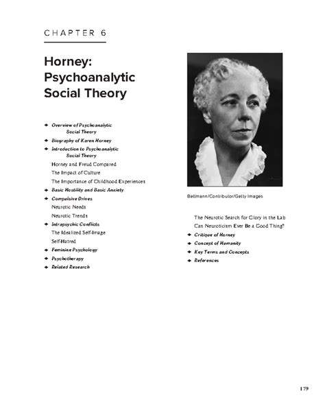 Karen Horney - Summary Theories of Personality - 179 C H A P T E R 6 ...