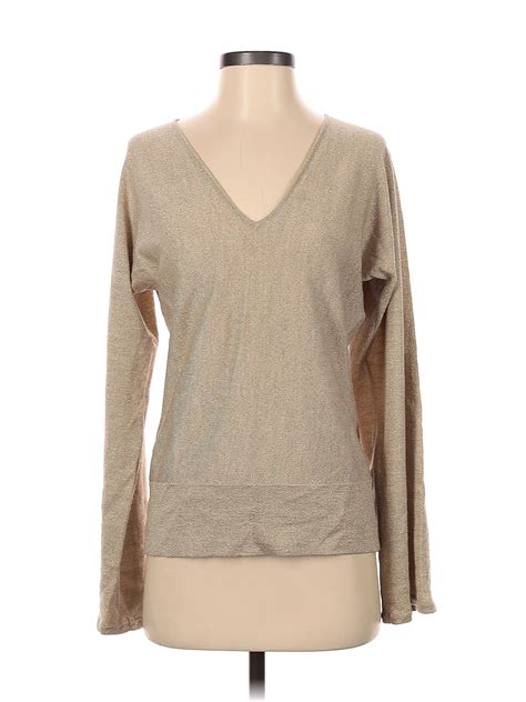Ann Taylor 100% Merino Wool Color Block Solid Tan Wool Pullover Sweater ...