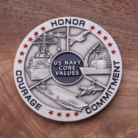 US Navy Core Values: "Honor, Courage, Commitment" Coin