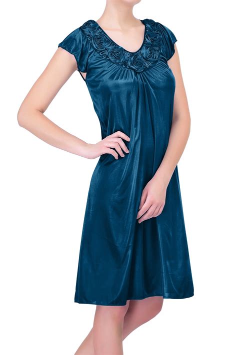 EZI Nightgowns for Women - Soft & Breathable Satin Night Gowns for ...
