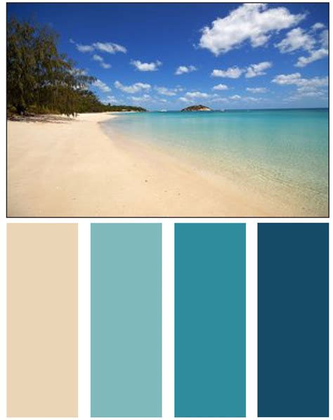 Caribbean Sea color palette | Ocean color palette, House color schemes ...