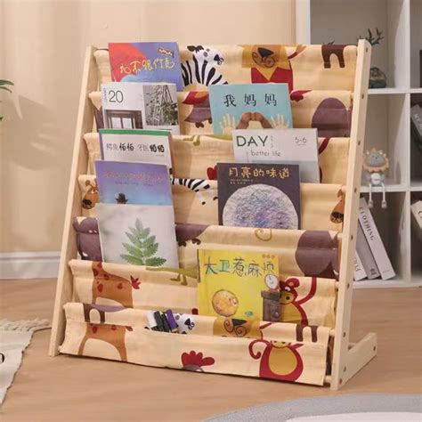 Scaffale Bambini Songmics 4 Livelli 62x28x72cm - In Tessuto E Legno, Colorato, Per Libri E Giocattoli