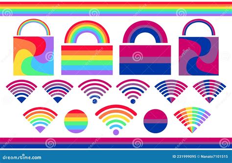 Shapes Made with LGBTQ, Pansexual, Omnisexual Symbol Colors.Rainbows ...
