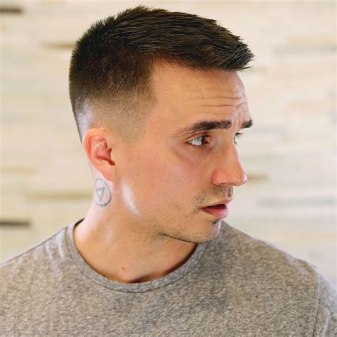 Mid skin taper crew cut | Crew cut haircut, Tapered crew cut, Crew cut hair