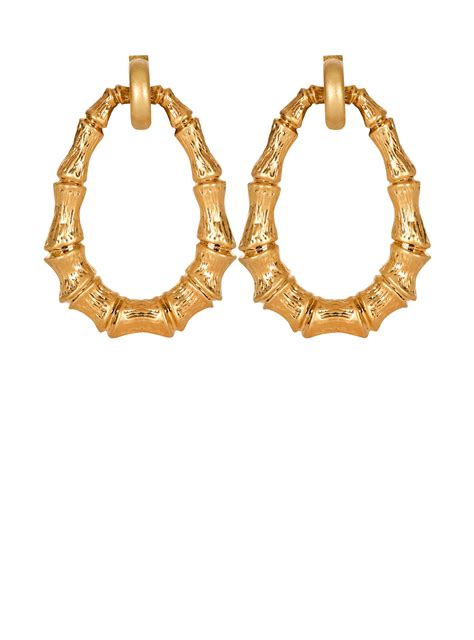 Bamboo hoop earrings - Women | BALMAIN