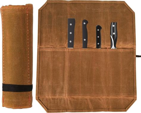 Amazon.com: Knife Roll Bag, Portable Chef Knife Bag with 7 Slots Canvas ...