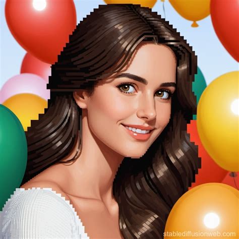 Italian Woman with Balloons | Stable Diffusion Online