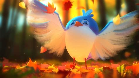 Cute Bird Drawing Wallpaper