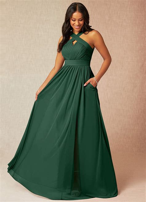 Azazie Hillian Dark Green Bridesmaid Dresses | Azazie