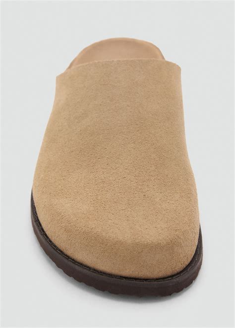 Suede leather clogs - Men | MANGO Egypt