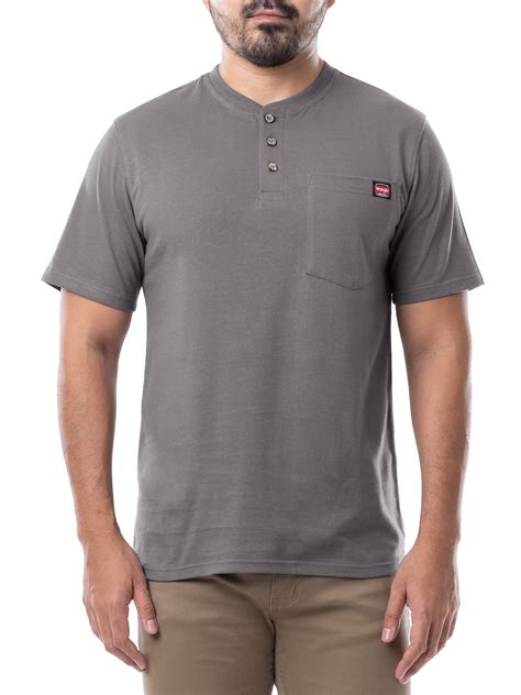 Wrangler Workwear Men's Short Sleeve Pocket Henley T-Shirt, Sizes S-5XL ...