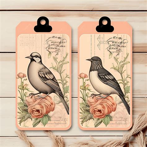 Premium Photo | Quail Tag Card Scrapbook Paper Vintage Botanical Offers a Ch 2D Vector Design ...