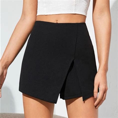 SHEIN: 2 black skorts w/ zipper in 2024 | Skort, Womens skirt, Red ...