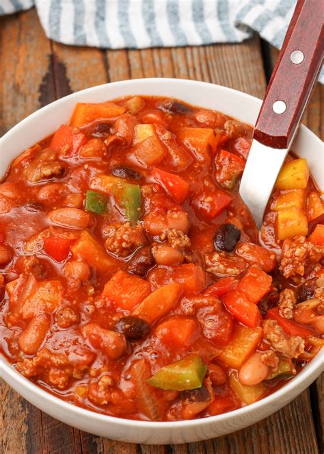 Slow Cooker Bell Pepper Chili - Vegetable Recipes