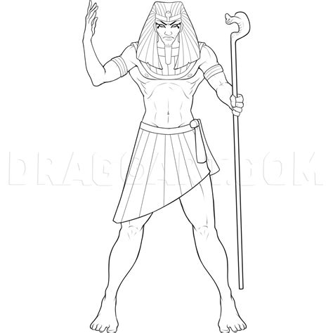 How To Draw A Pharaoh, Drawing, Step by Step, by Dawn - DragoArt