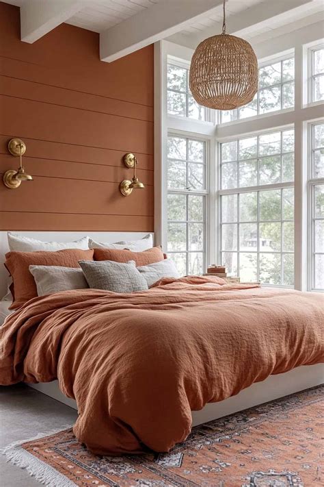 60 Beautiful Burnt Orange Bedroom Designs