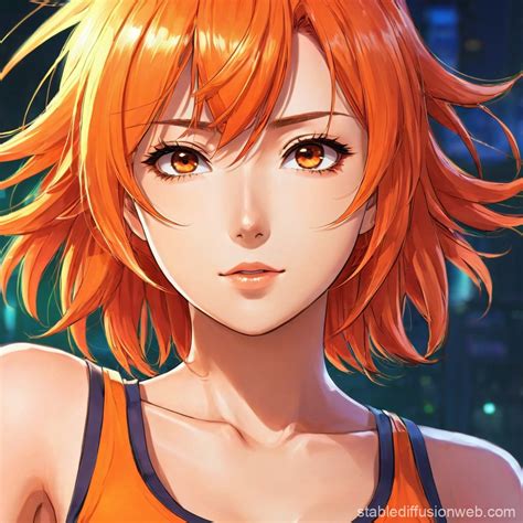 Orange Hair Female Character | Stable Diffusion Online