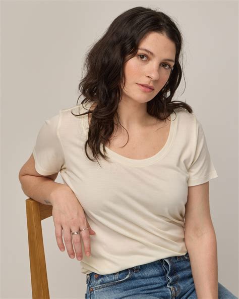Stella Merino Wool Signature Scoop Neck Tee - Natural White – Stella ...