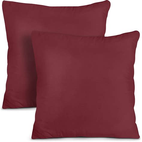 Utopia Bedding Throw Pillows Insert (Pack of 2, Wine Red) - 18 x 18 ...