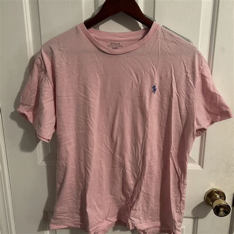 Pink polo t-shirt Size: medium Condition: great - Depop
