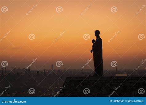 Silhouette Of Virgin Mary On Black Background Stock Image | CartoonDealer.com #76131877