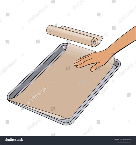Preparation Baking Sheet Illustration Showing Hand Stock Vector ...
