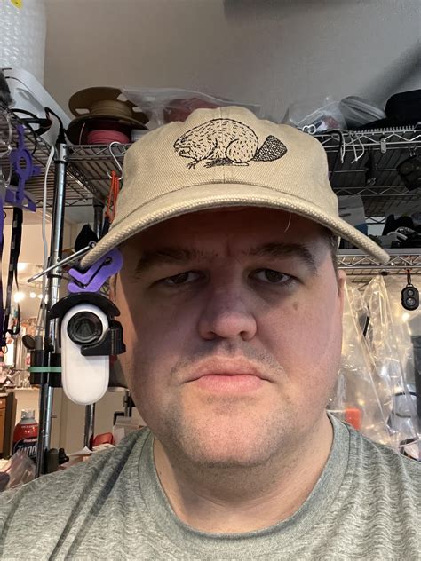 Compact hat bill mount. Modified old design to make more compact with ...