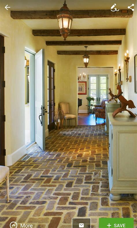 Fresh way to update old red brick. Whitewashed brick entryway ...