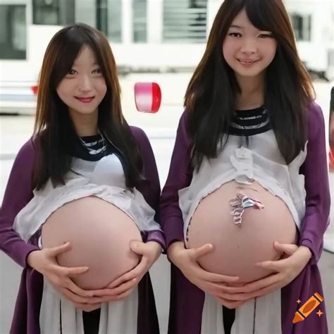 Photo of two pregnant Japanese women on Craiyon
