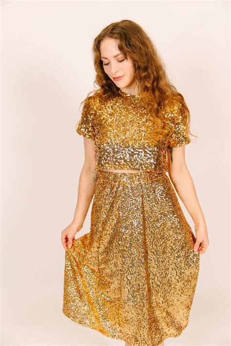 Gold Sequin Skirt - fringe co