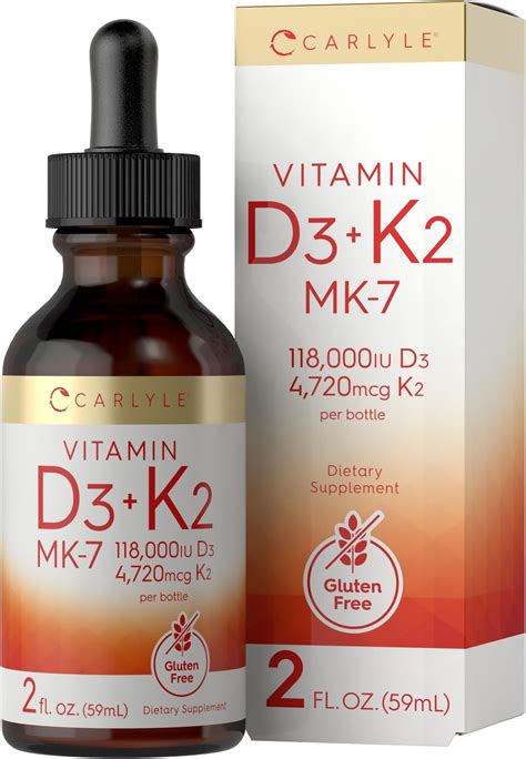 Amazon.com: Liquid Vitamin D3 K2 10000IU with Magnesium Glycinate 5mg ...