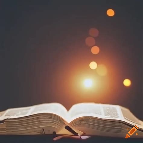 Thumbnail with an open bible on Craiyon