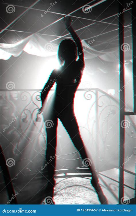 Young Girl Go-go with Slender Figure is Dancing with Naked Body in ...