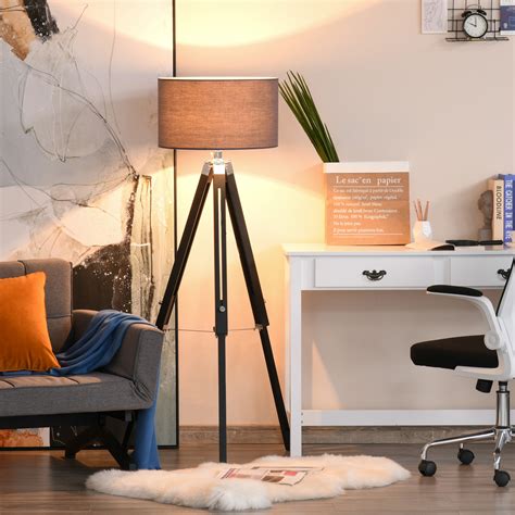 Modern Tripod Floor Lamps for Living Room with Fabric Lampshade ...
