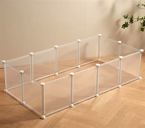 LURIVA Transparent Clear Small Animal Playpen, Guinea Pig Cages, Puppy ...