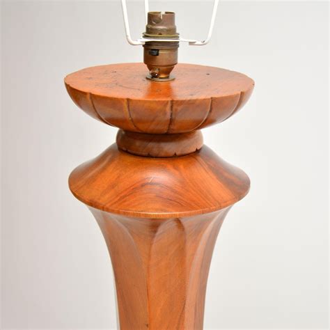 Art Deco Floor Lamp in Solid Walnut For Sale at 1stDibs