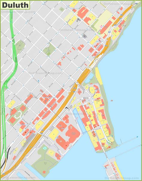 Duluth downtown map - Ontheworldmap.com
